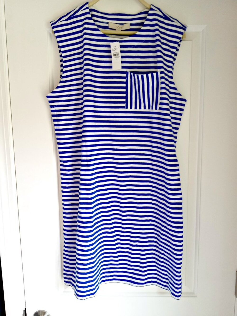 NEW! NAUTICAL STRIPES SHIRT DRESS W/POCKET By LOFT SZ M
